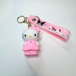 Hello Kitty Pink Dress Keychain Charm with strap